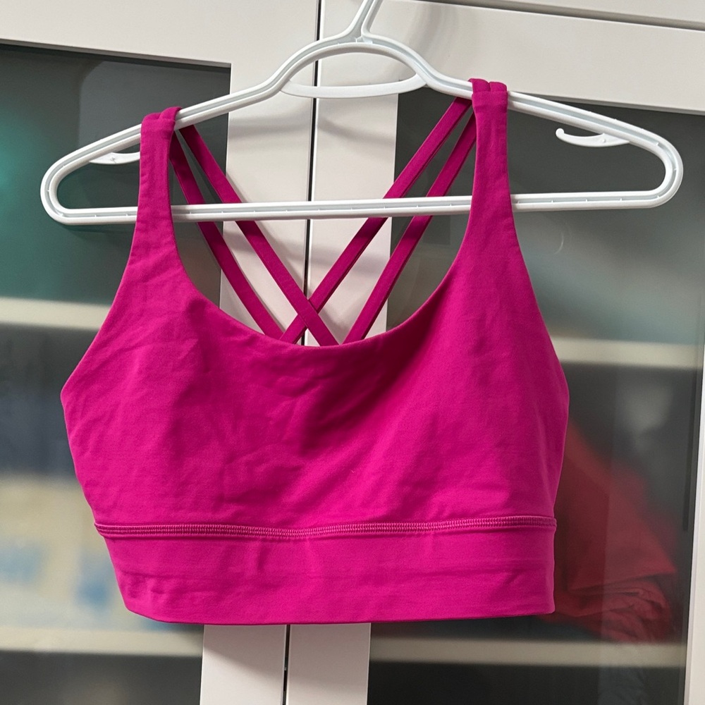 Lululemon Energy Bra Long Line Fuschia Pink SZ 10 NWOT💕